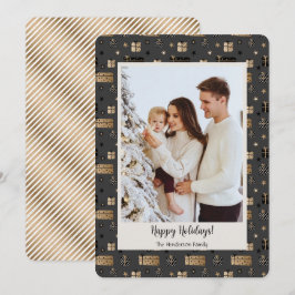 Weihnachts- und SchwarzfamilienFoto Feiertagskarte
