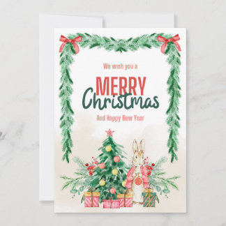 Weihnachts- und Weihnachtsbaumkarte Feiertagskarte