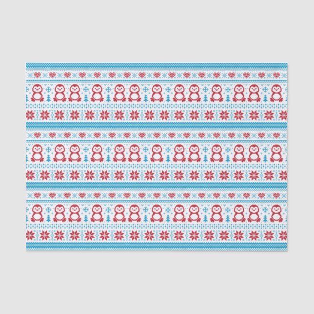 Weihnachts- und Winterstrickmuster Seidenpapier (Vorderseite)