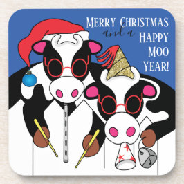 Weihnachts-Untersetzer glücklich Moo Year Getränkeuntersetzer