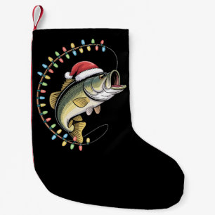 Weihnachts-Vater Bass Fish Funny Fish Fischer Kleiner Weihnachtsstrumpf
