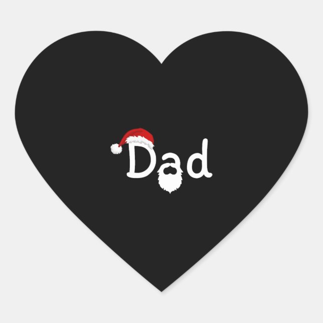 Weihnachts-Vater Herz-Aufkleber (Vorderseite)