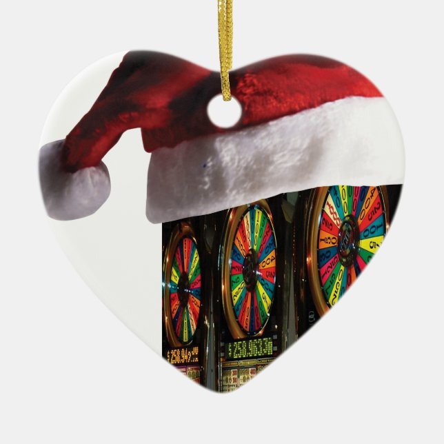 Weihnachts-Vegas-Slotmaschine Keramikornament (Vorne)