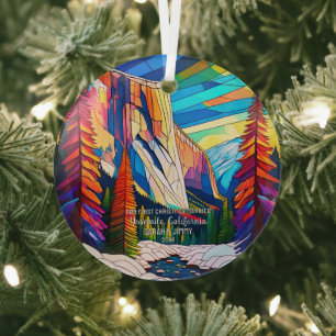 Weihnachts Verheiratet Yosemite gesteinigtes Glass Ornament Aus Glas