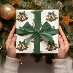 Weihnachts-Verpackungspapier mit Vintage-Glocken Geschenkpapier