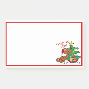 Weihnachts-Vibes-Dackel Hund Post-It-Notes Post-it Klebezettel