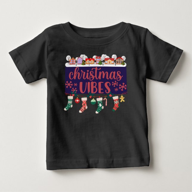Weihnachts-Vibes-Hemd für Kinder Baby T-shirt (Vorderseite)