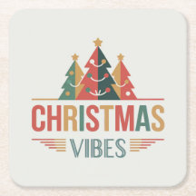 Weihnachts-Vibes-Quadrat-Unterlegersatz