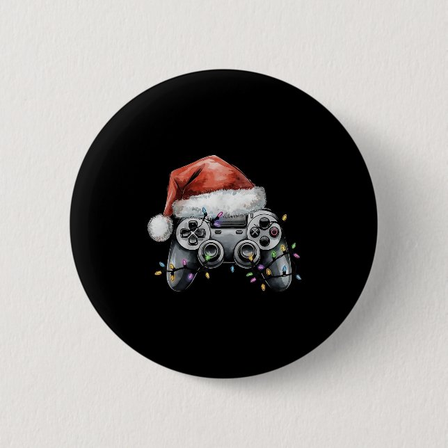 Weihnachts-Video-Gamer-Controller Xmas Gaming Men  Button (Vorderseite)
