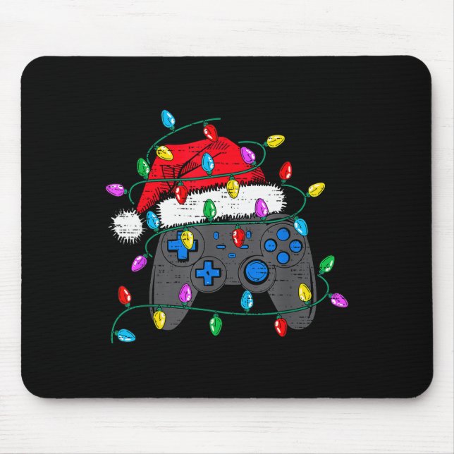Weihnachts-Videospiel-Controller-Hut Santa Gamer B Mousepad (Vorne)