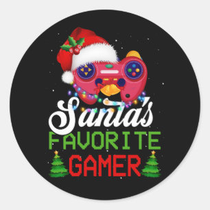 Weihnachts-Videospiel-Gamer Weihnachts-Gamer Runder Aufkleber
