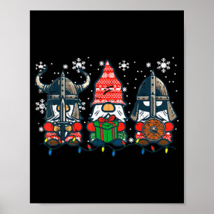 Weihnachts-Viking-Gnome Lustige Nordische Weihnach Poster