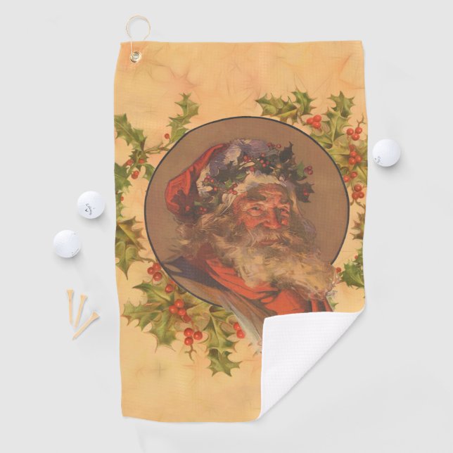Weihnachts-Vintag-Portrait Golfhandtuch (Insitu)