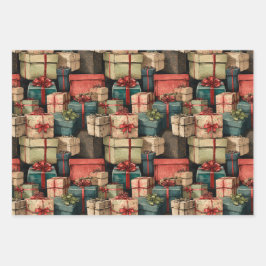 Weihnachts-Vintag-Wrackpapier Geschenkpapier Set