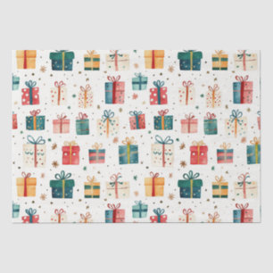 Weihnachts-Vintage Geschenkpakete Seidenpapier