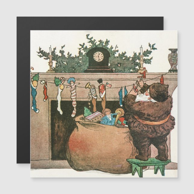 Weihnachts-Vintage Kunstfertigungskarte Magnetkarte (Vorne/Hinten)