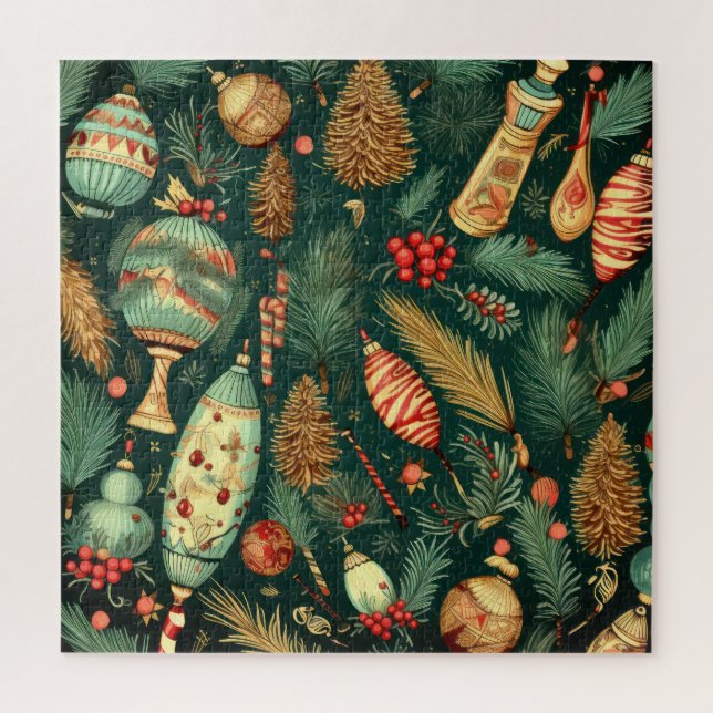 Weihnachts-Vintage-Puzzle (Vertikal)
