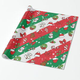 Weihnachts-Vintage Symmetrie Geschenkpapier