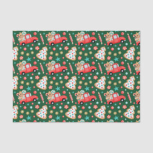 Weihnachts Vintager Lkw und Weihnachtscreme Seidenpapier
