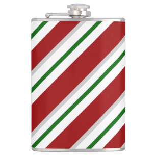 Weihnachts Vinyl ummantelte Flasche/Streifen Flachmann
