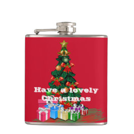 Weihnachts Vinyl Wrapped Flask Flachmann
