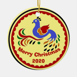 Weihnachts-Vogel, hinzufügen, bearbeiten Keramik Ornament