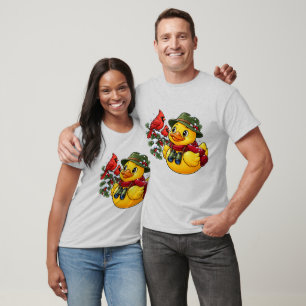 Weihnachts-Vogelbeobachter-Gummiente-Feiertag T-Shirt