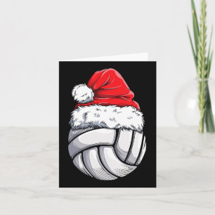Weihnachts Volleyball Ball Weihnachtsmannmütze Fun Karte