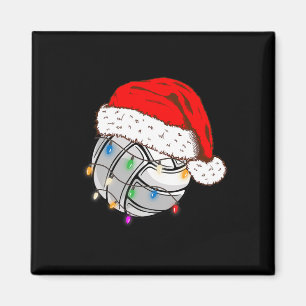 Weihnachts Volleyball Ball Weihnachtsmannmütze Fun Magnet
