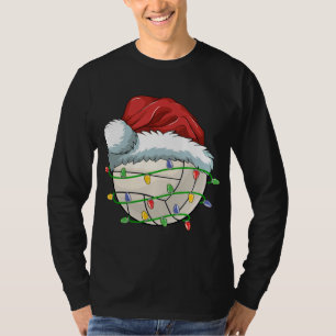 Weihnachts Volleyball Ball Weihnachtsmannmütze Lig T-Shirt