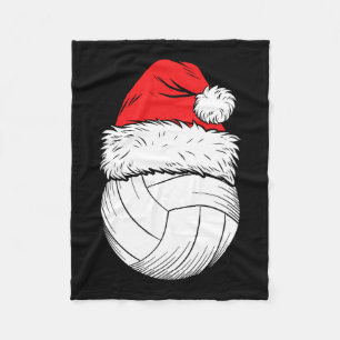 Weihnachts Volleyball Ball Weihnachtsmannmütze Wei Fleecedecke