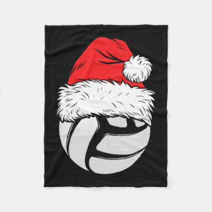 Weihnachts Volleyball Ball Weihnachtsmannmütze Wei Fleecedecke