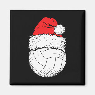 Weihnachts Volleyball Ball Weihnachtsmannmütze Wei Magnet