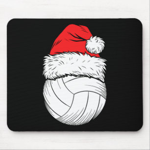 Weihnachts Volleyball Ball Weihnachtsmannmütze Wei Mousepad