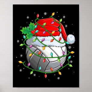 Weihnachts Volleyball Ball Weihnachtsmannmütze Xma Poster