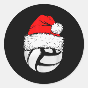 Weihnachts-Volleyball Santa Hut Xmas passend Runder Aufkleber