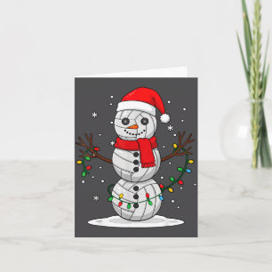 Weihnachts-Volleyball-Schneemann-Santa-Hut Lustig Karte