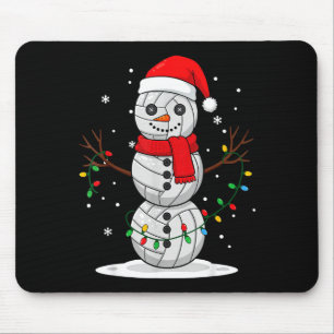 Weihnachts-Volleyball-Schneemann-Santa-Hut Lustig Mousepad