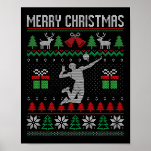 Weihnachts Volleyball Spieler Xmas Sport Lover Ugl Poster