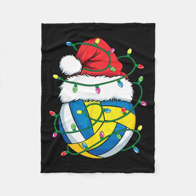 Weihnachts-Volleyball-Weihnachtsmannmütze Boys Gir Fleecedecke (Vorderseite)