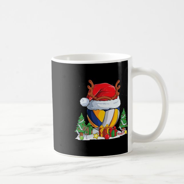 Weihnachts Volleyball Weihnachtsmannmütze Rentier  Kaffeetasse (Rechts)