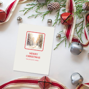 Weihnachts-Wald-Minimalistisch-Einfach-Festlich Postkarte