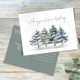 Weihnachts-Wald-Saison-Grußkarte Postkarte