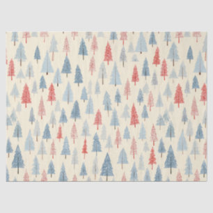 Weihnachts-Waldbaum Skandinavisches Muster Seidenpapier