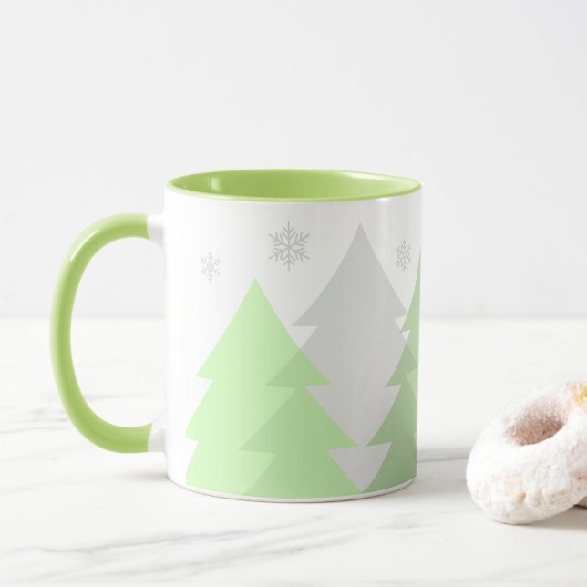 Weihnachts-Waldlandschaft-Kaffeetasse Tasse (Mit Donut)