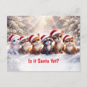 Weihnachts-Waldtiere Süße Tiere Feiertagspostkarte