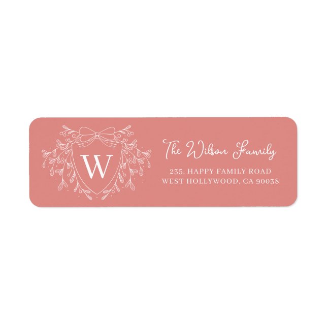 Weihnachts Wappen line art mistletoop pink & white (Vorne)