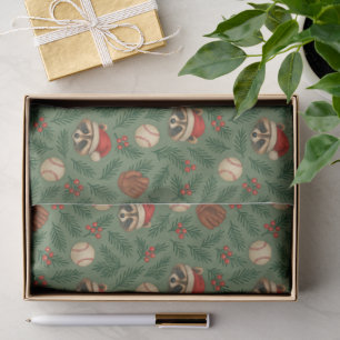 Weihnachts-Waschbär-Baseball-Seidenpapier Seidenpapier