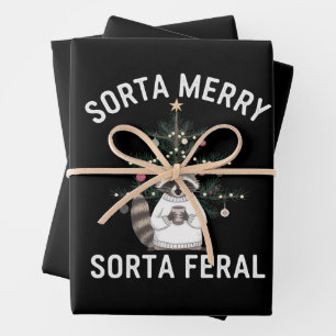 Weihnachts-Waschbär Einigermaßen Fröhlich Einigerm Geschenkpapier Set