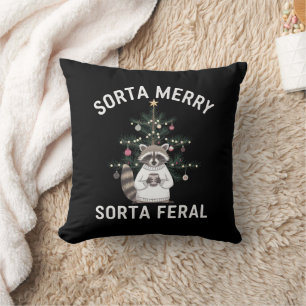 Weihnachts-Waschbär Einigermaßen Fröhlich Einigerm Kissen